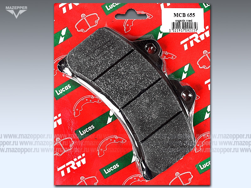 Колодки тормозные диск. тормоза "TRW" MCB 655 (Yamaha GTS 1000) 2 шт. Mazepper