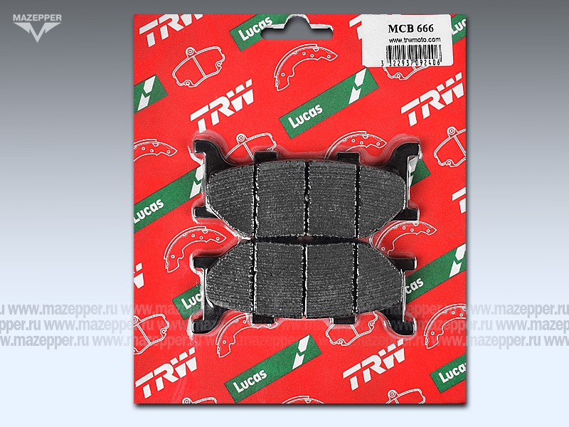 Колодки тормозные диск. тормоза "TRW" MCB 666 (2 шт.) Mazepper