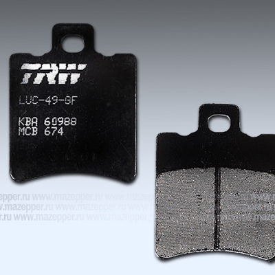 Колодки тормозные диск. тормоза "TRW" MCB 674 (2 шт.) Mazepper