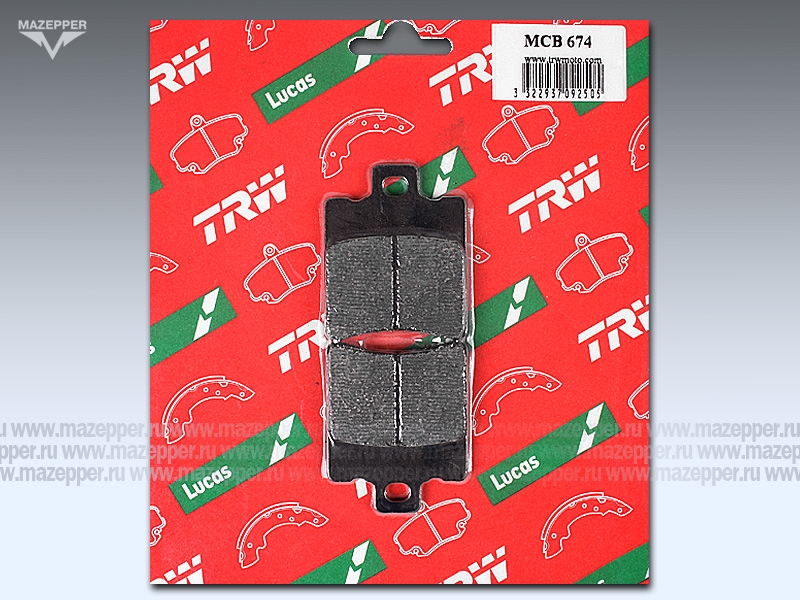 Колодки тормозные диск. тормоза "TRW" MCB 674 (2 шт.) Mazepper