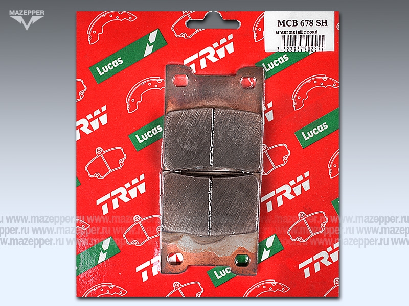 Колодки тормозные диск. тормоза "TRW" MCB 678 SH (2 шт.) Mazepper