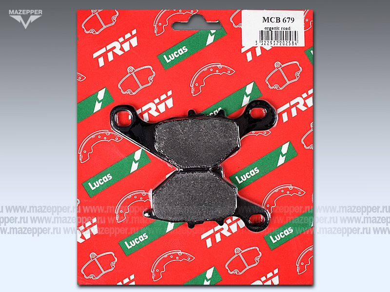 Колодки тормозные диск. тормоза "TRW" MCB 679 (2 шт.) Mazepper