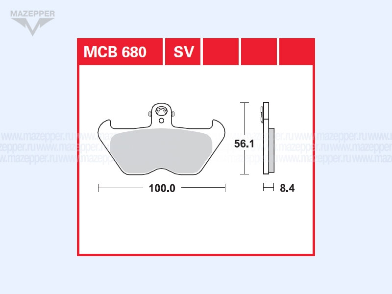 Колодки тормозные диск. тормоза "TRW" MCB 680 (2 шт.) Mazepper