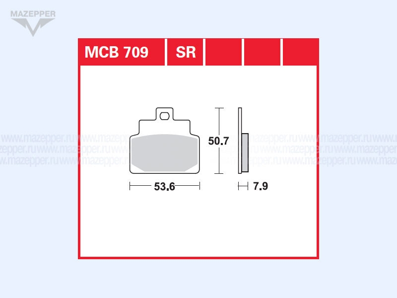 Колодки тормозные диск. тормоза "TRW" MCB 709 (2 шт.) Mazepper