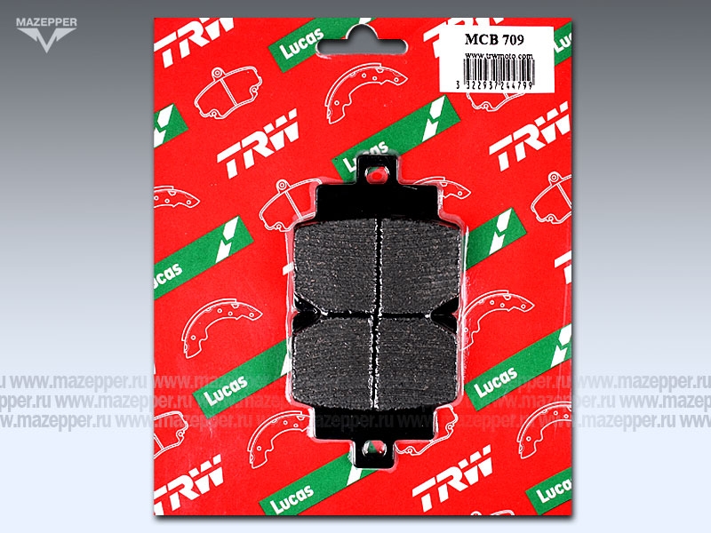 Колодки тормозные диск. тормоза "TRW" MCB 709 (2 шт.) Mazepper