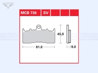 Колодки тормозные диск. тормоза "TRW" MCB 736 (2 шт.) Mazepper