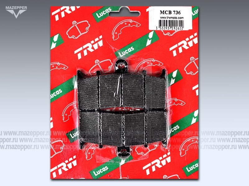 Колодки тормозные диск. тормоза "TRW" MCB 736 (2 шт.) Mazepper