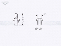Лампа 12v,  2w (B8,3d) OSRAM (белый) Mazepper