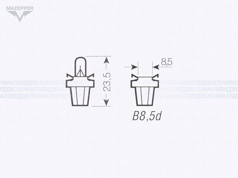 Лампа 12v,  2w (B8,5d) OSRAM (желто-зелёный) Mazepper