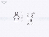 Лампа 12v,  2w (B8,5d) OSRAM (желто-зелёный) Mazepper
