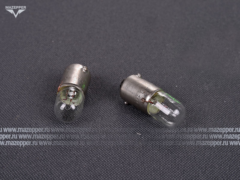Лампа 12v,  4w (T4W, BA9s) Россия Mazepper
