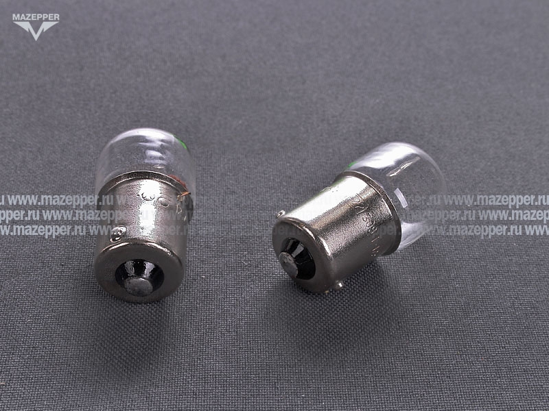 Лампа 12v,  5w (R5W, BA15s) Россия (белая) Mazepper