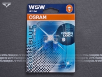 Лампа 12v,  5w (W5W, W2,1x9,5d) OSRAM Cool blue Halogen (без цоколя) синяя Mazepper