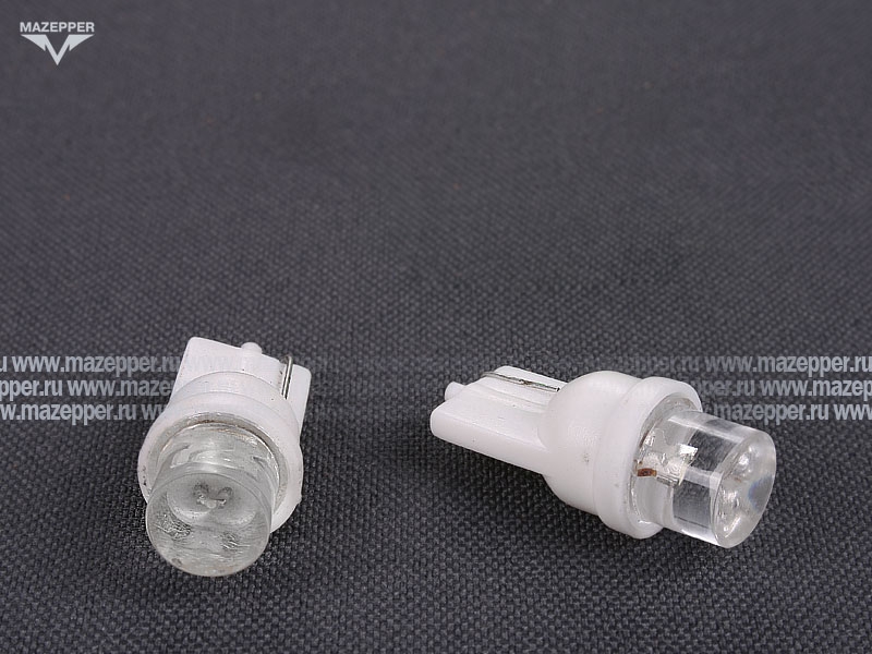 Лампа 12v,  5w (W5W, W2,1x9,5d) Китай (белая) светодиодная, без цоколя Mazepper