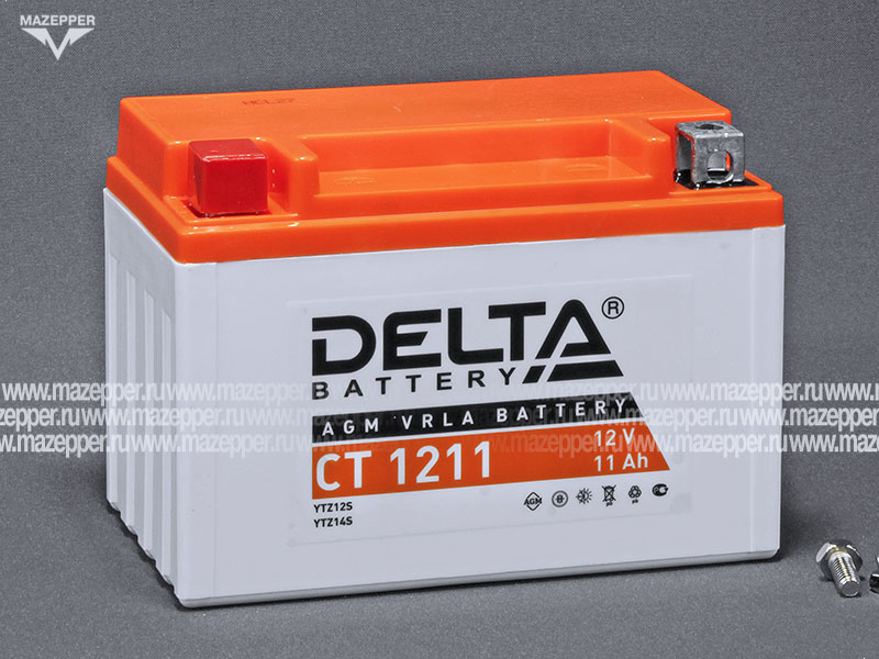 Аккумулятор 12V 11Ah (CT1211) "DELTA" (AGM VRLA) 150х87х110 (+  --) Mazepper