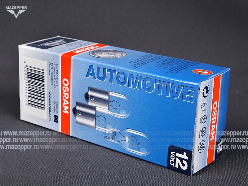 Лампа 12v, 16w (W16W, W2,1x9,5d) OSRAM (без цоколя) Mazepper
