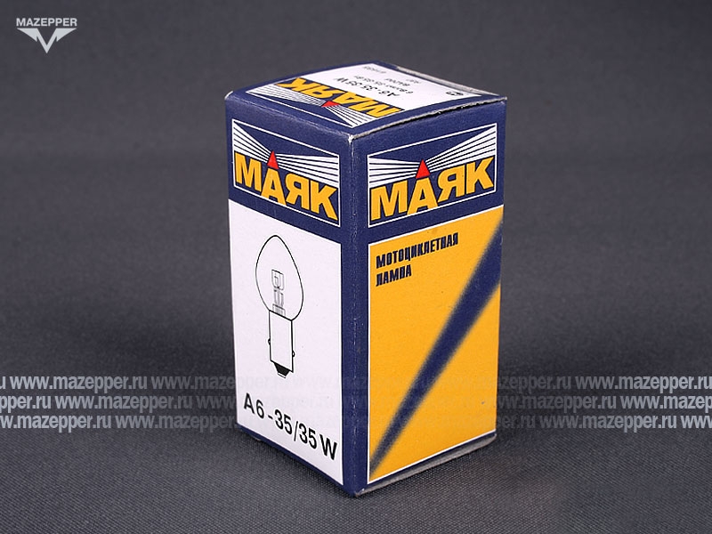 Лампа головного света  6v, 35/35w (S2, BA20d) МАЯК Mazepper
