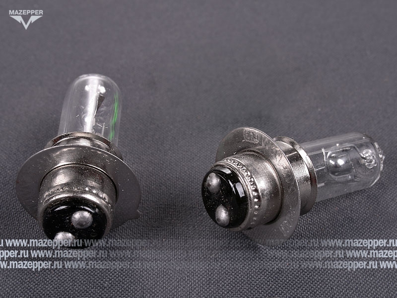 Лампа головного света 12v, 25/25w (P15d25-1) 1 ус на цоколе (МАЯК) Mazepper
