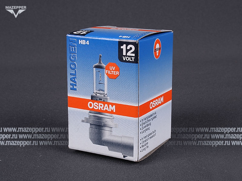 Лампа головного света 12v, 51w (HB4, P22d) OSRAM Halogen Mazepper