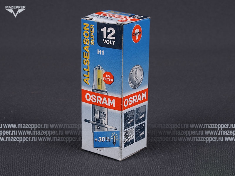 Лампа головного света 12v, 55w (H1, P14,5s) OSRAM Allseason Mazepper
