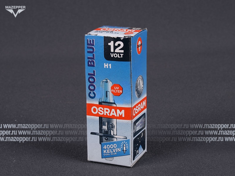 Лампа головного света 12v, 55w (H1, P14,5s) OSRAM Cool Blue (4000K) Mazepper