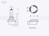 Лампа головного света 12v, 55w (H11, PGJ19-2) OSRAM Halogen Mazepper