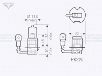 Лампа головного света 12v, 55w (H3, PK22s) OSRAM Allseason Mazepper