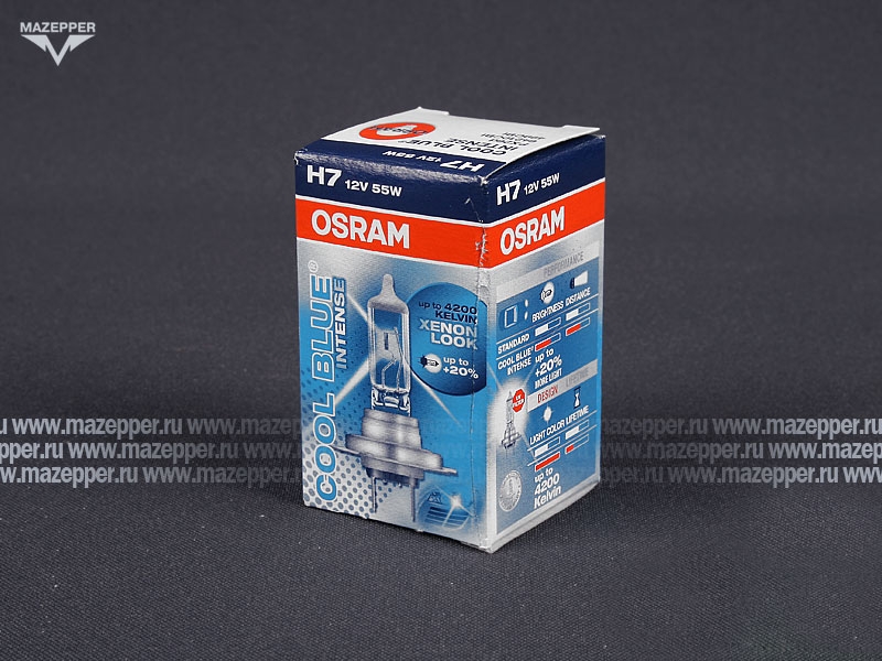 Лампа головного света 12v, 55w (H7, PX26d) OSRAM Cool Blue Mazepper