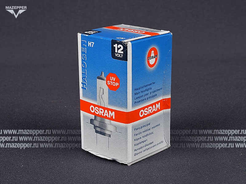 Лампа головного света 12v, 55w (H7, PX26d) OSRAM Halogen Mazepper