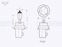 Лампа головного света 12v, 65/55w (HB5, PX29t) OSRAM Sylvania Halogen Mazepper