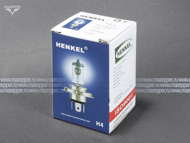Лампа головного света 12v,100/90w (H4, P43t) HENKEL Mazepper