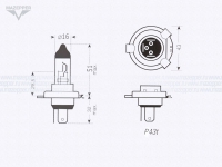 Лампа головного света 12v,100/90w (H4, P43t) HENKEL Mazepper