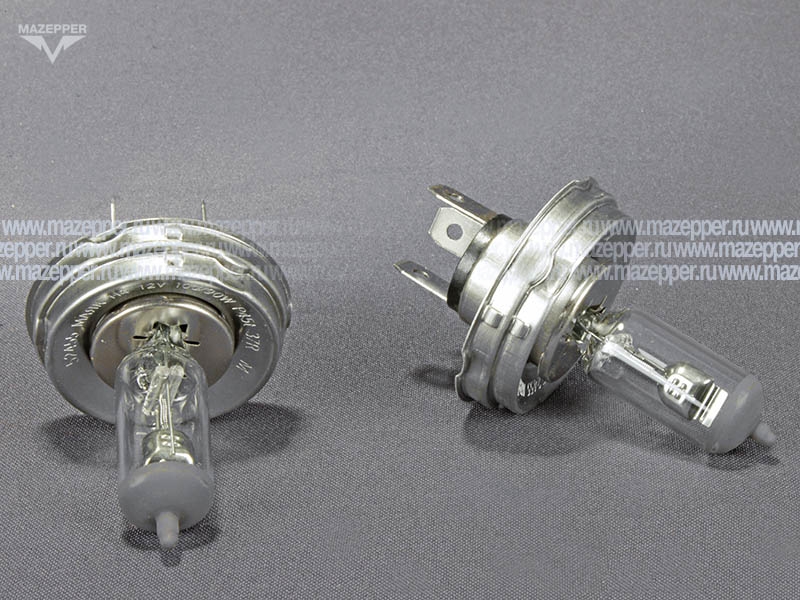 Лампа головного света 12v,100/90w (H4, P45t) Маяк Mazepper