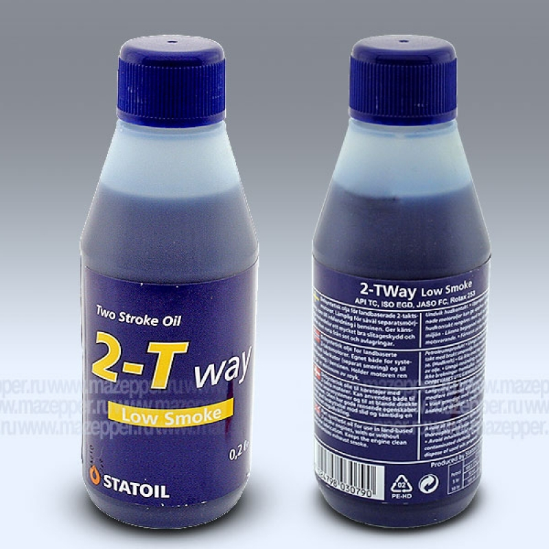 Масло моторное 2T "STATOIL" 2-TWAY LOW SMOKE ( 200 мл.) Mazepper