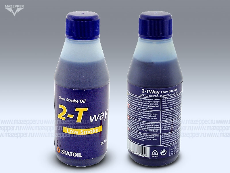 Масло моторное 2T "STATOIL" 2-TWAY LOW SMOKE ( 200 мл.) Mazepper