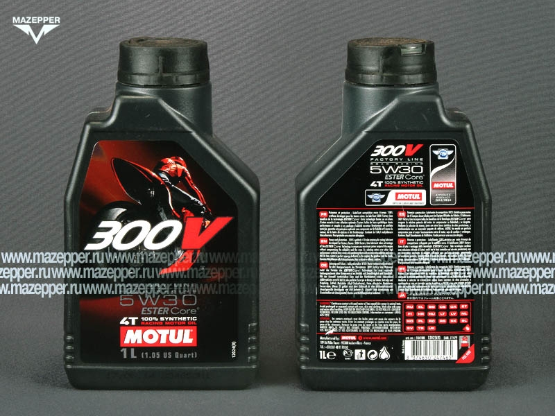 Масло моторное 4T "MOTUL" 300 V Factory Line Road Racing  5W-30 (1л.) синтетическое Mazepper