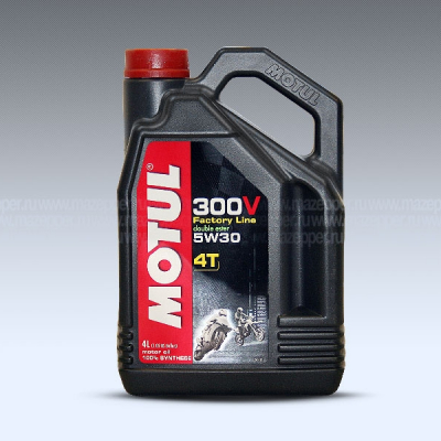 Масло моторное 4T "MOTUL" 300 V Factory Line Road Racing  5W-30 (4л.) синтетическое Mazepper