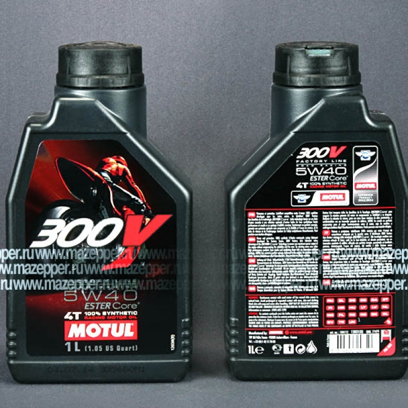 Масло моторное 4T "MOTUL" 300 V Factory Line Road Racing  5W-40 ( 1л.) синтетическое Mazepper