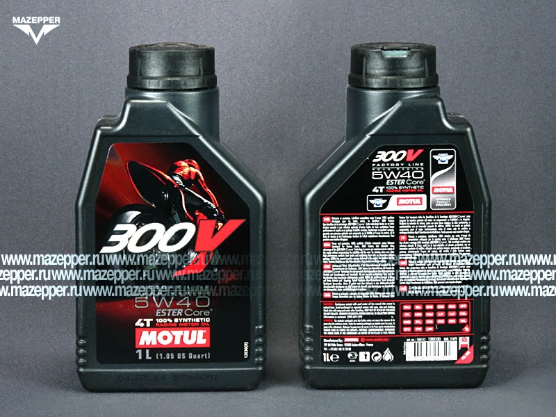 Масло моторное 4T "MOTUL" 300 V Factory Line Road Racing  5W-40 ( 1л.) синтетическое Mazepper