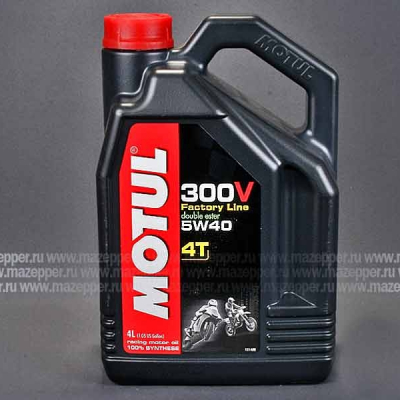 Масло моторное 4T "MOTUL" 300 V Factory Line Road Racing  5W-40 ( 4л.) синтетическое Mazepper