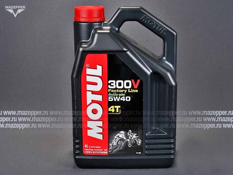 Масло моторное 4T "MOTUL" 300 V Factory Line Road Racing  5W-40 ( 4л.) синтетическое Mazepper