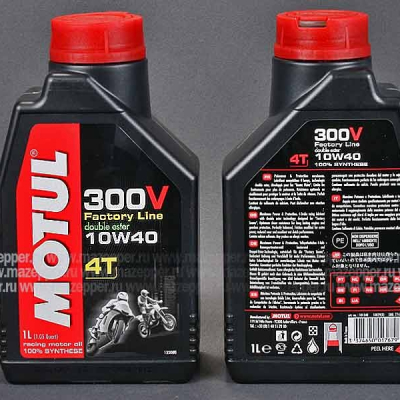 Масло моторное 4T "MOTUL" 300 V Factory Line Road Racing 10W-40 ( 1л.) синтетическое Mazepper