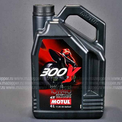 Масло моторное 4T "MOTUL" 300 V Factory Line Road Racing 10W-40 ( 4л.) синтетическое Mazepper