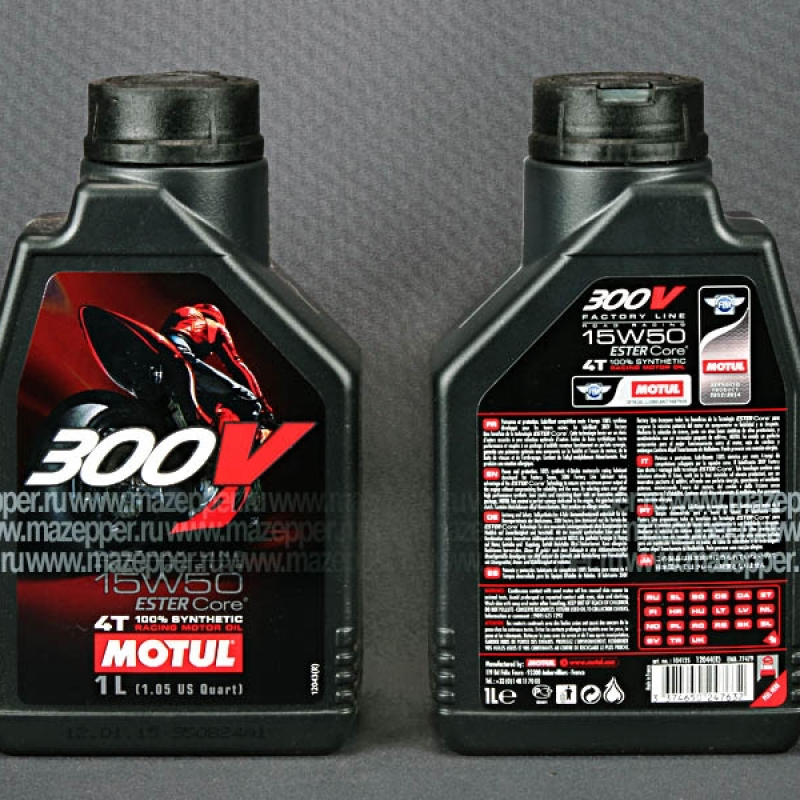 Масло моторное 4T "MOTUL" 300 V Factory Line Road Racing 15W-50 ( 1л.) синтетическое Mazepper