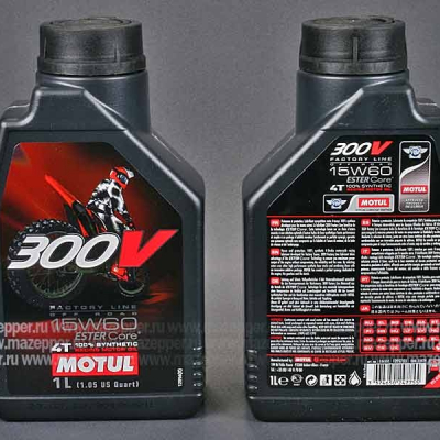 Масло моторное 4T "MOTUL" 300 V Off Road 15W-60 ( 1л.) синтетическое Mazepper