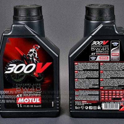 Масло моторное 4T "MOTUL" 300 V Off Road 5W-40 ( 1л.) синтетическое Mazepper