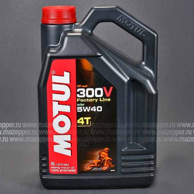 Масло моторное 4T "MOTUL" 300 V Off Road 5W-40 ( 4л.) синтетическое Mazepper