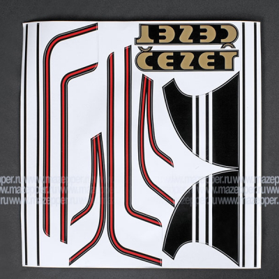 Набор наклеек "CEZET" (чёрно-красный) 370х380 мм. (10 шт.) Mazepper