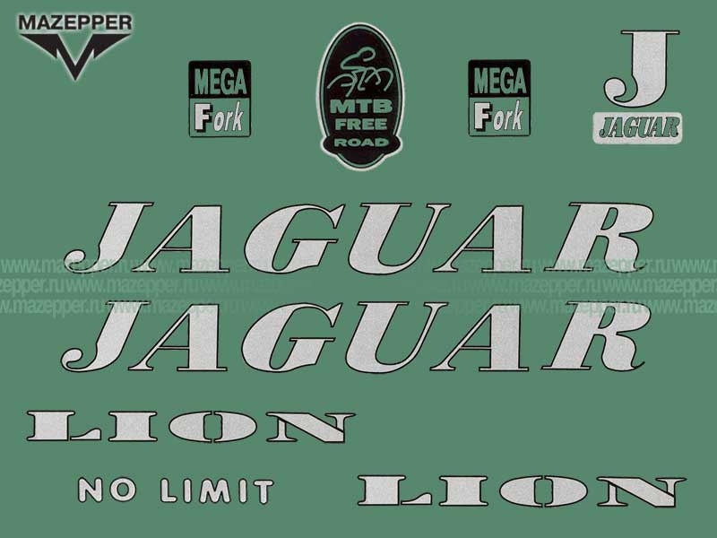 Набор наклеек "Jaguar" 335х115 мм. (9 шт.) Mazepper