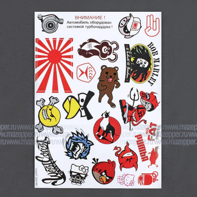 Набор наклеек "JDM" 290х205 мм. 21 шт. (6) Mazepper
